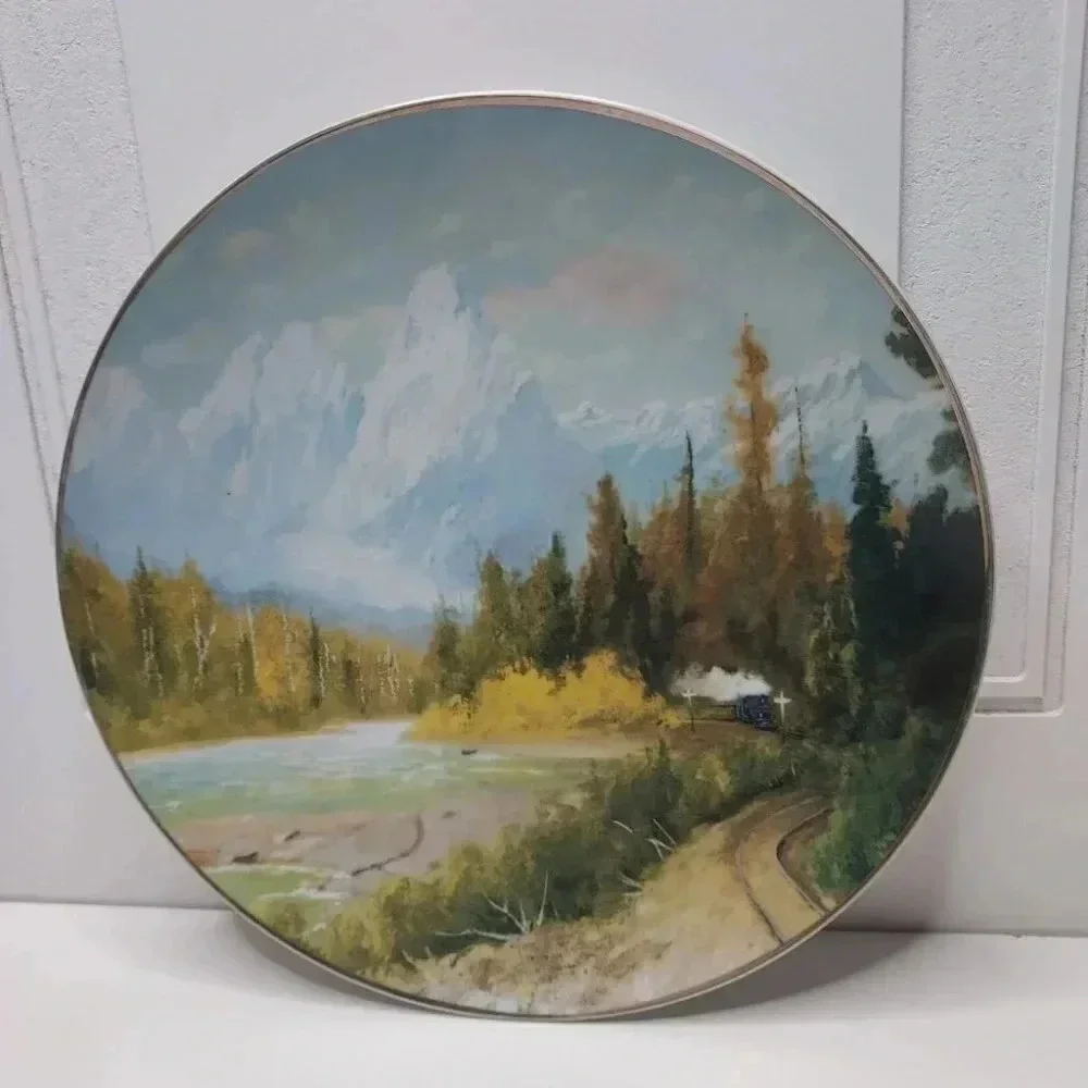 Mount Index Of The Cascades BNSF Railroad Plate Porcelain